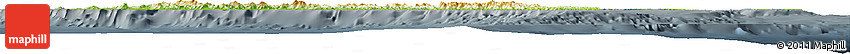 Physical Horizon Map of New Caledonia, darken, semi-desaturated