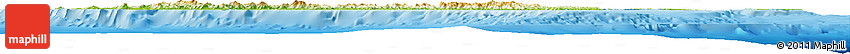 Physical Horizon Map of New Caledonia, lighten, land only