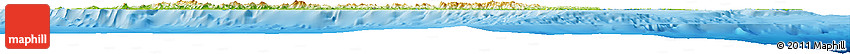 Physical Horizon Map of New Caledonia, shaded relief outside