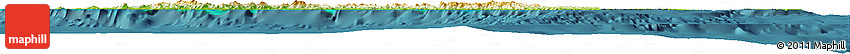 Physical Horizon Map of New Caledonia, single color outside, satellite sea