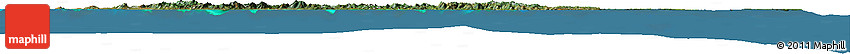 Satellite Horizon Map of New Caledonia, desaturated, land only