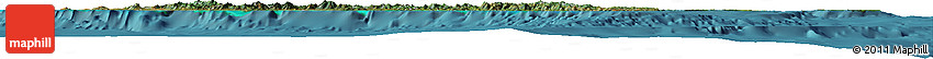 Satellite Horizon Map of New Caledonia, shaded relief outside, satellite sea