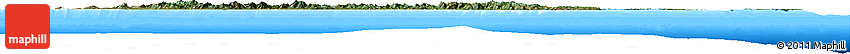 Satellite Horizon Map of New Caledonia, single color outside, bathymetry sea