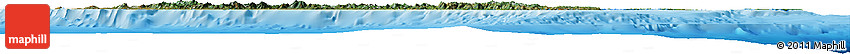Satellite Horizon Map of New Caledonia, single color outside, shaded relief sea
