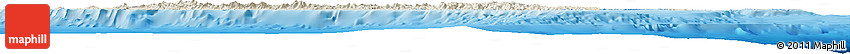 Shaded Relief Horizon Map of New Caledonia, darken, land only