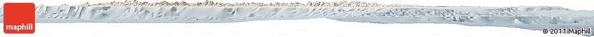 Shaded Relief Horizon Map of New Caledonia, lighten, semi-desaturated