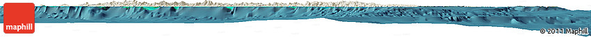 Shaded Relief Horizon Map of New Caledonia, single color outside, satellite sea