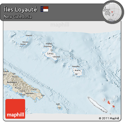 Classic Style 3D Map of Îles Loyauté