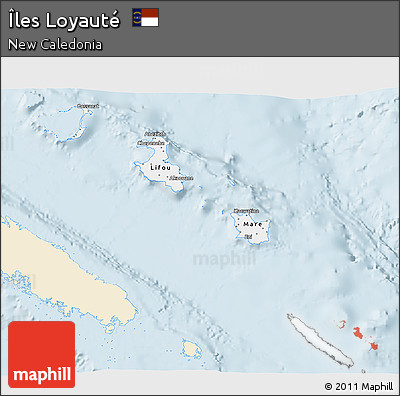 Classic Style 3D Map of Îles Loyauté, single color outside