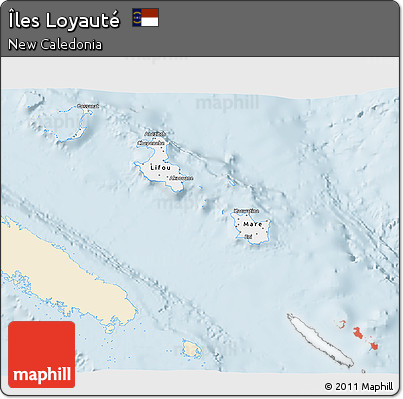 Classic Style 3D Map of Îles Loyauté, single color outside