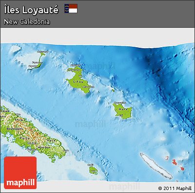 Physical 3D Map of Îles Loyauté