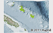 Physical 3D Map of Îles Loyauté, semi-desaturated