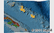 Political 3D Map of Îles Loyauté, darken