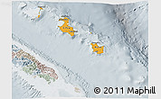 Political 3D Map of Îles Loyauté, lighten, semi-desaturated
