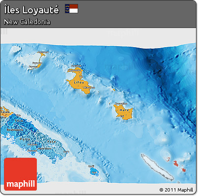 Political Shades 3D Map of Îles Loyauté