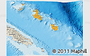 Political Shades 3D Map of Îles Loyauté, shaded relief outside