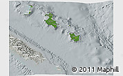 Satellite 3D Map of Îles Loyauté, lighten, semi-desaturated
