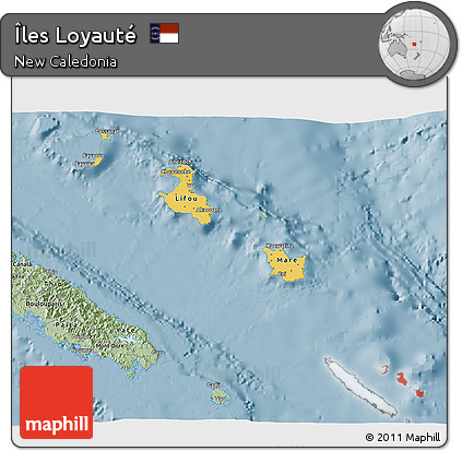Savanna Style 3D Map of Îles Loyauté