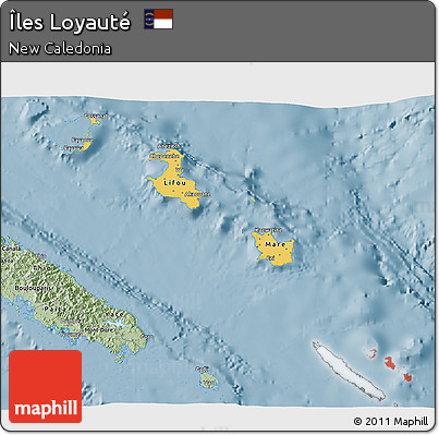 Savanna Style 3D Map of Îles Loyauté