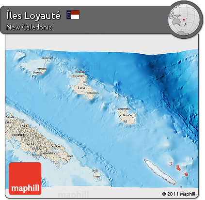 Shaded Relief 3D Map of Îles Loyauté