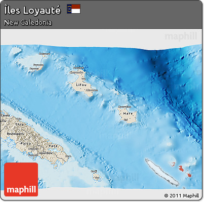 Shaded Relief 3D Map of Îles Loyauté