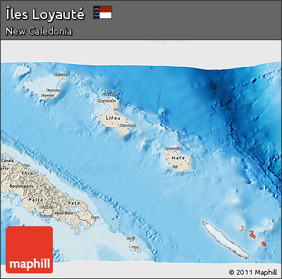 Shaded Relief 3D Map of Îles Loyauté