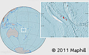 Gray Location Map of Îles Loyauté, highlighted country, hill shading