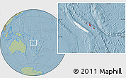 Savanna Style Location Map of Îles Loyauté, highlighted country, hill shading