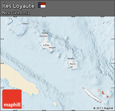 Classic Style Map of Îles Loyauté, single color outside