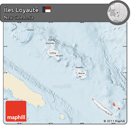 Classic Style Map of Îles Loyauté, single color outside