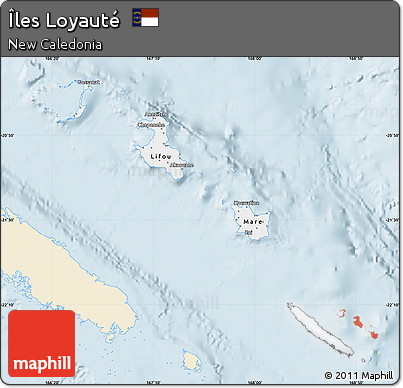 Classic Style Map of Îles Loyauté, single color outside