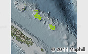 Physical Map of Îles Loyauté, darken, semi-desaturated