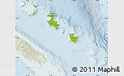 Physical Map of Îles Loyauté, lighten