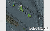 Satellite Map of Îles Loyauté, darken, semi-desaturated
