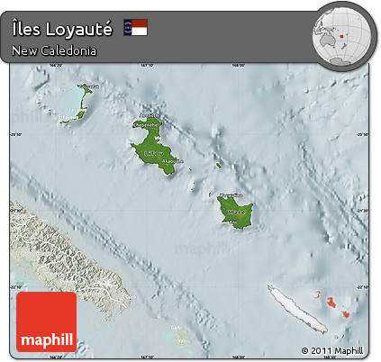 Satellite Map of Îles Loyauté, lighten