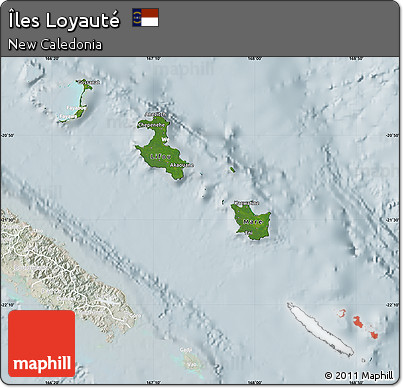 Satellite Map of Îles Loyauté, lighten