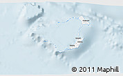 Gray 3D Map of Ouvéa, single color outside