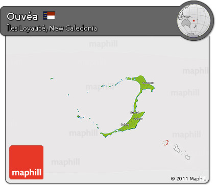 Physical 3D Map of Ouvéa, cropped outside