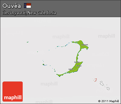 Physical 3D Map of Ouvéa, cropped outside
