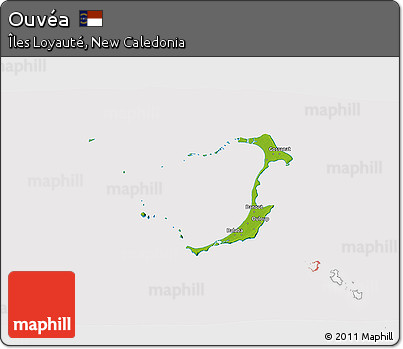 Physical 3D Map of Ouvéa, cropped outside