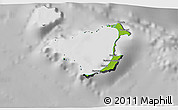 Physical 3D Map of Ouvéa, desaturated
