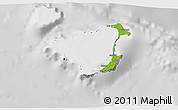 Physical 3D Map of Ouvéa, lighten, desaturated