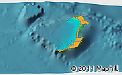 Political 3D Map of Ouvéa, satellite outside