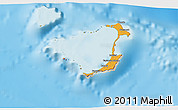 Political 3D Map of Ouvéa, shaded relief outside