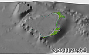 Satellite 3D Map of Ouvéa, desaturated