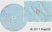 Gray Location Map of Ouvéa, hill shading
