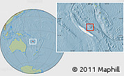Savanna Style Location Map of Ouvéa, highlighted country, highlighted parent region, hill shading