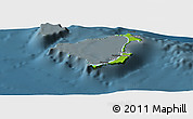 Physical Panoramic Map of Ouvéa, darken