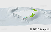 Physical Panoramic Map of Ouvéa, lighten, semi-desaturated