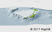 Physical Panoramic Map of Ouvéa, semi-desaturated
